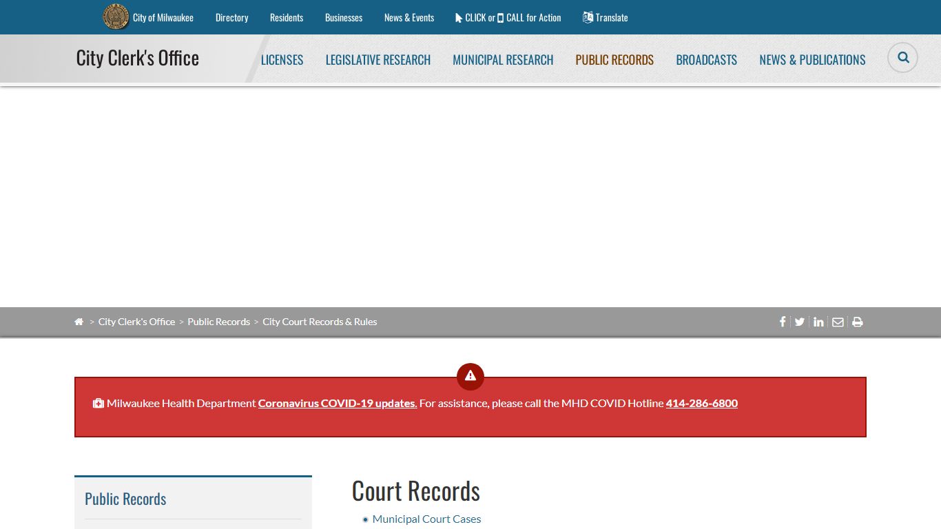 City Court Records & Rules - Milwaukee