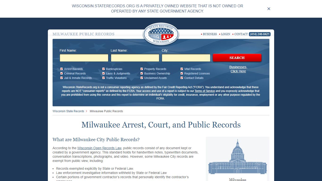 Milwaukee Arrest, Court, and Public Records